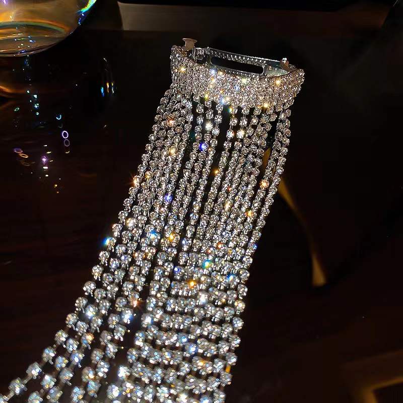 Velira Bright flash diamond tassel headdress