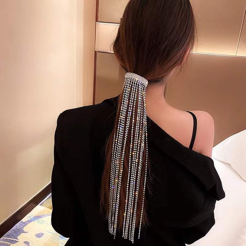 Velira Bright flash diamond tassel headdress