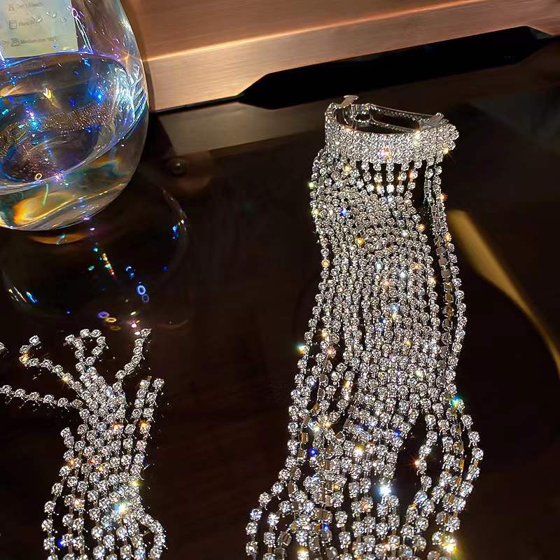 Velira Bright flash diamond tassel headdress