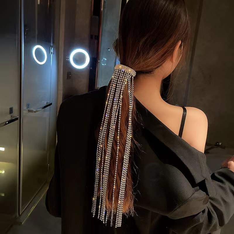 Velira Bright flash diamond tassel headdress