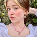 Velira Opal heart pentagram gemstone necklace