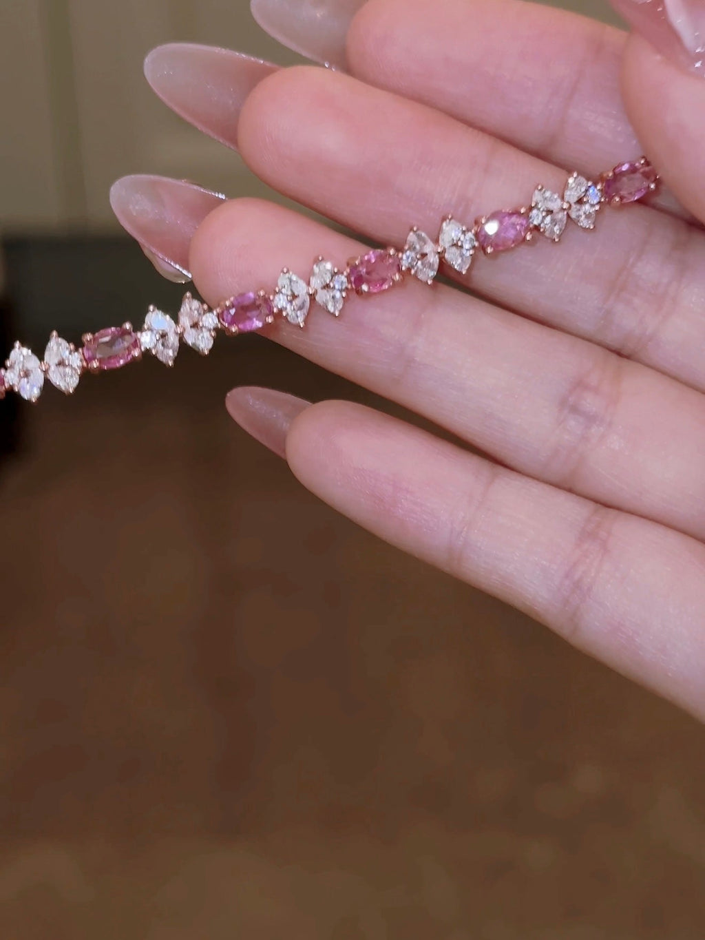 Velira Natural Pink Topaz Bow Bracelet