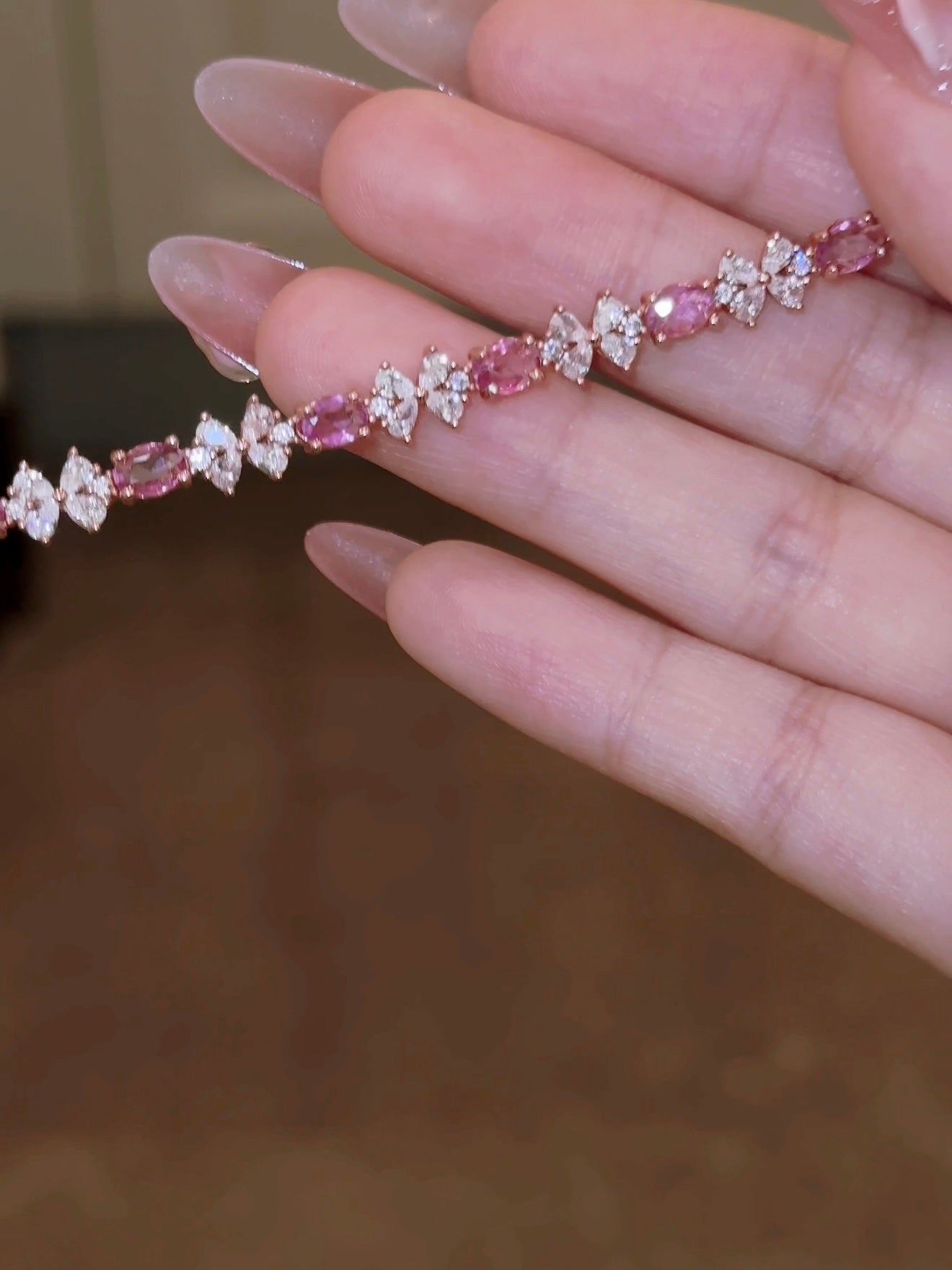 Velira Natural Pink Topaz Bow Bracelet
