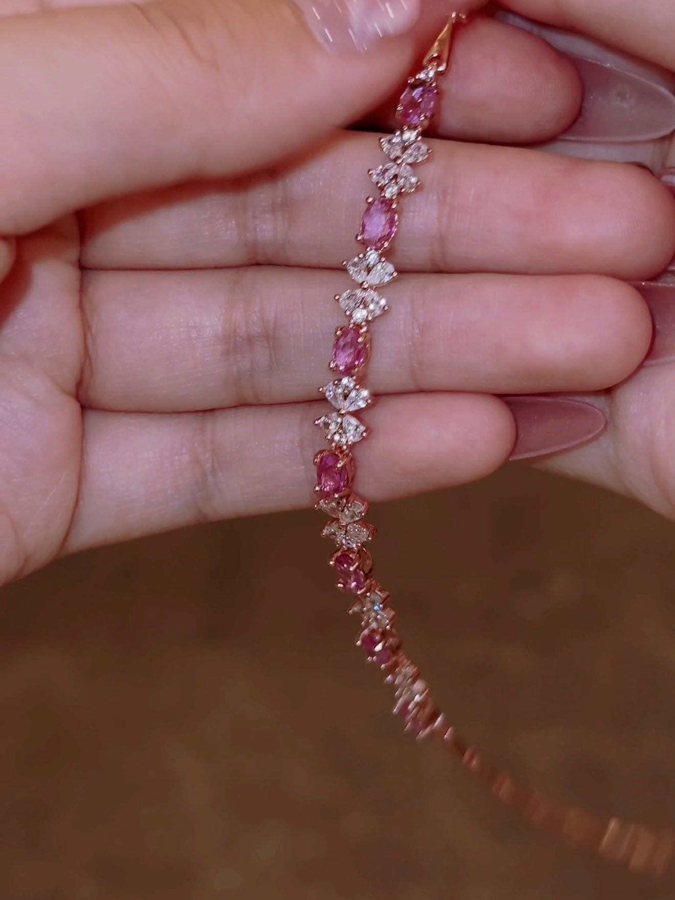 Velira Natural Pink Topaz Bow Bracelet