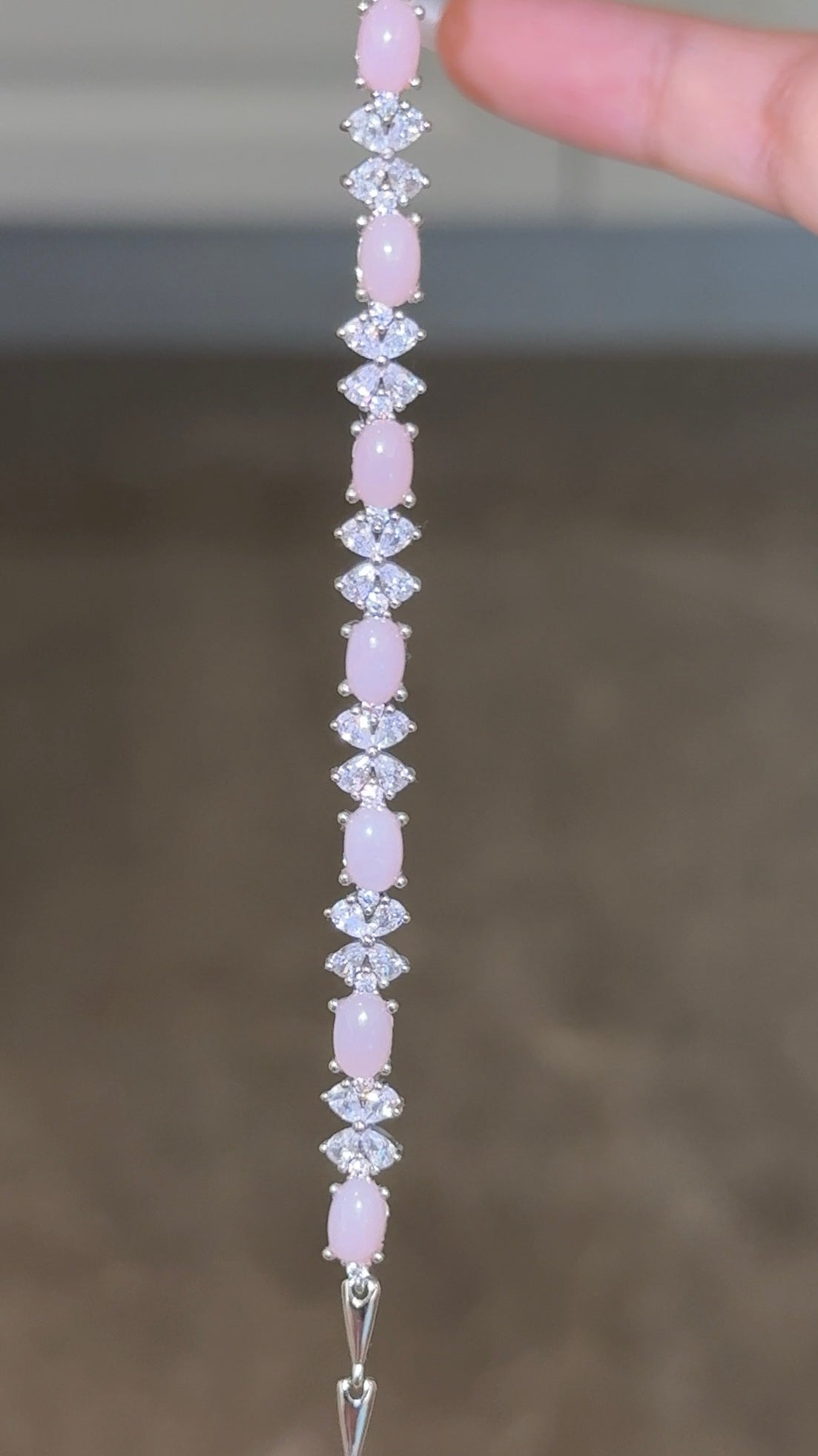 Velira Natural Pink Opal Bow Bracelet