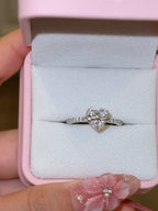Velira Bow Heart Silver Ring