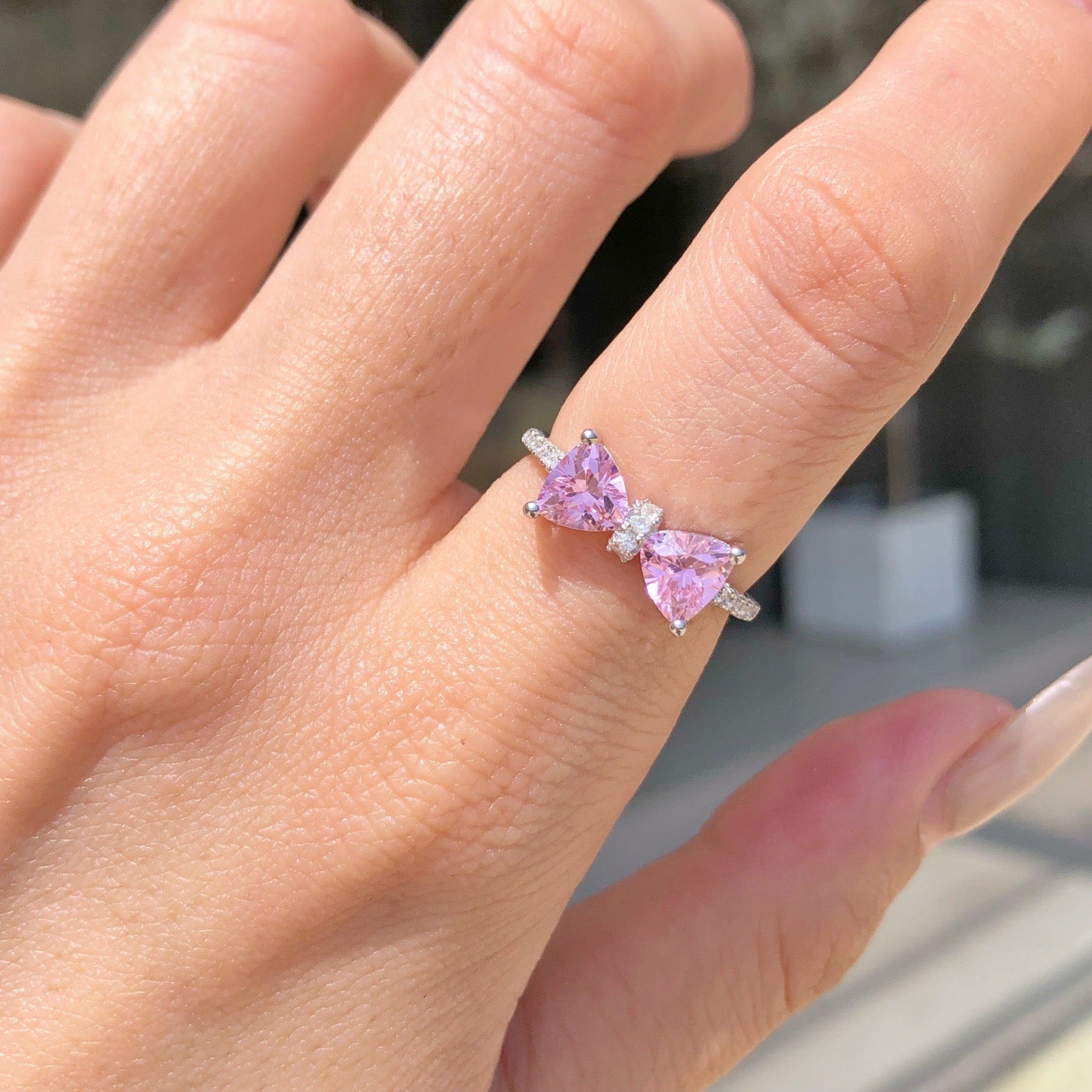 Velira Pink Bow Ring Collection