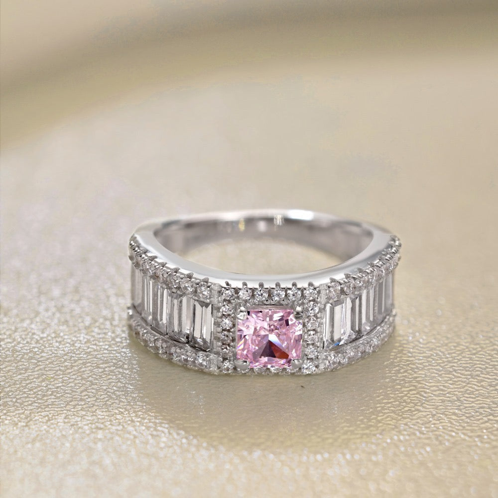 Velira Pink Silver Ring Collection