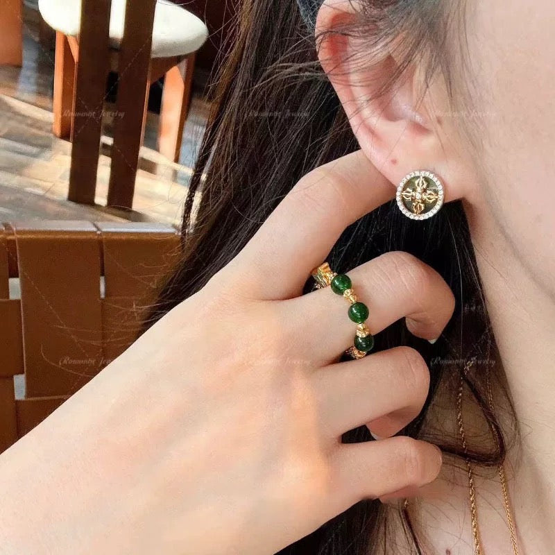 Velira Round Cross Earrings