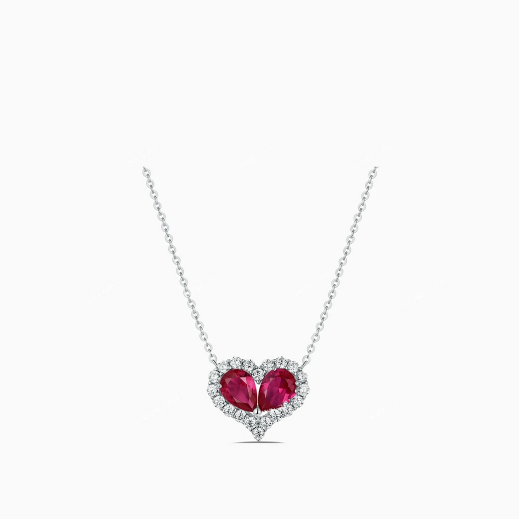 Velira Ruby heart necklace