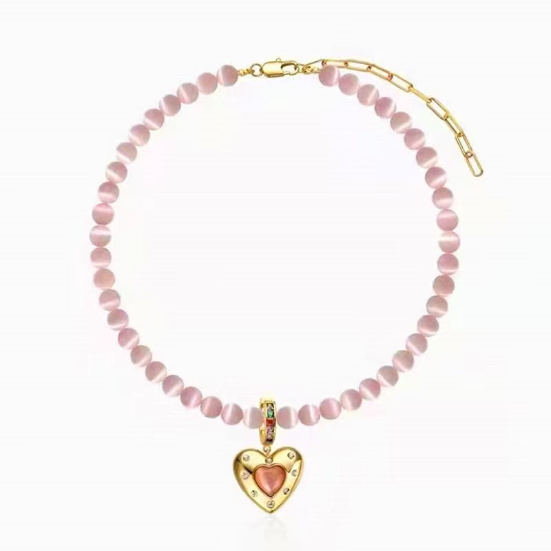 Velira Opal heart pentagram gemstone necklace