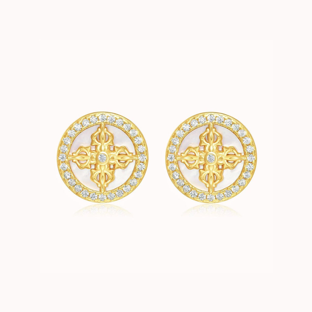 Velira Round Cross Earrings