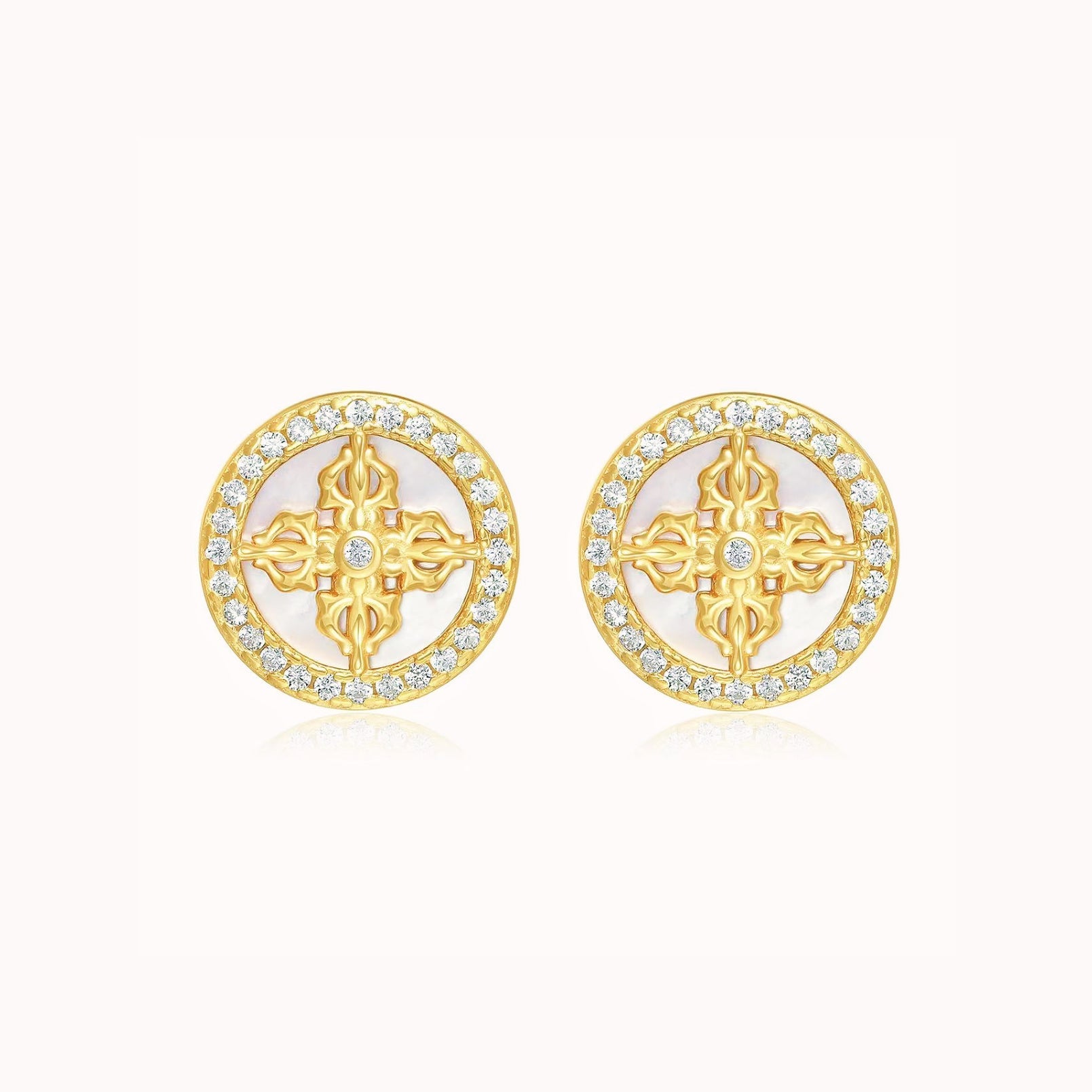 Velira Round Cross Earrings