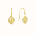 Velira Vintage Brushed Gold Diamond Earrings
