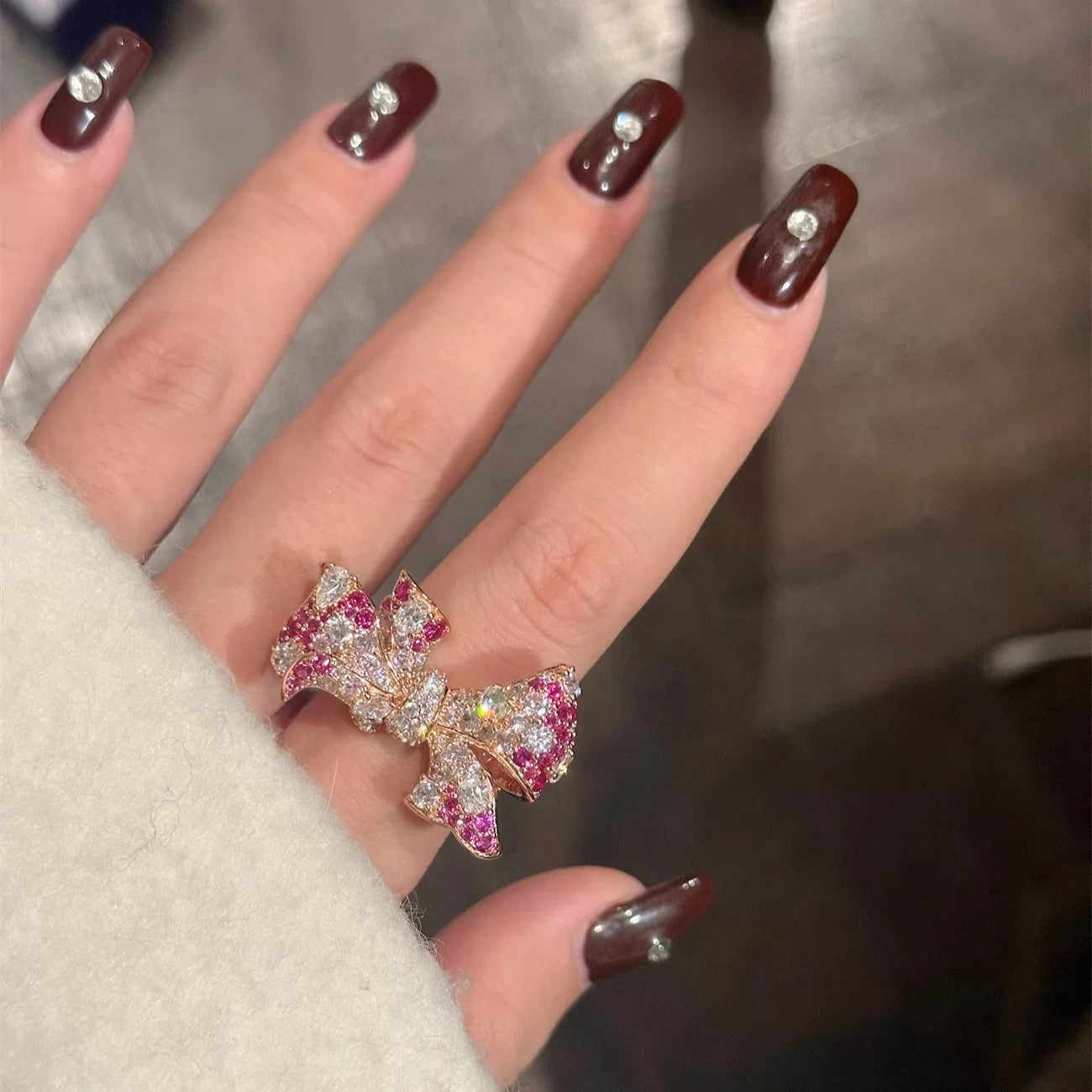 Velira Pink Bow Ring