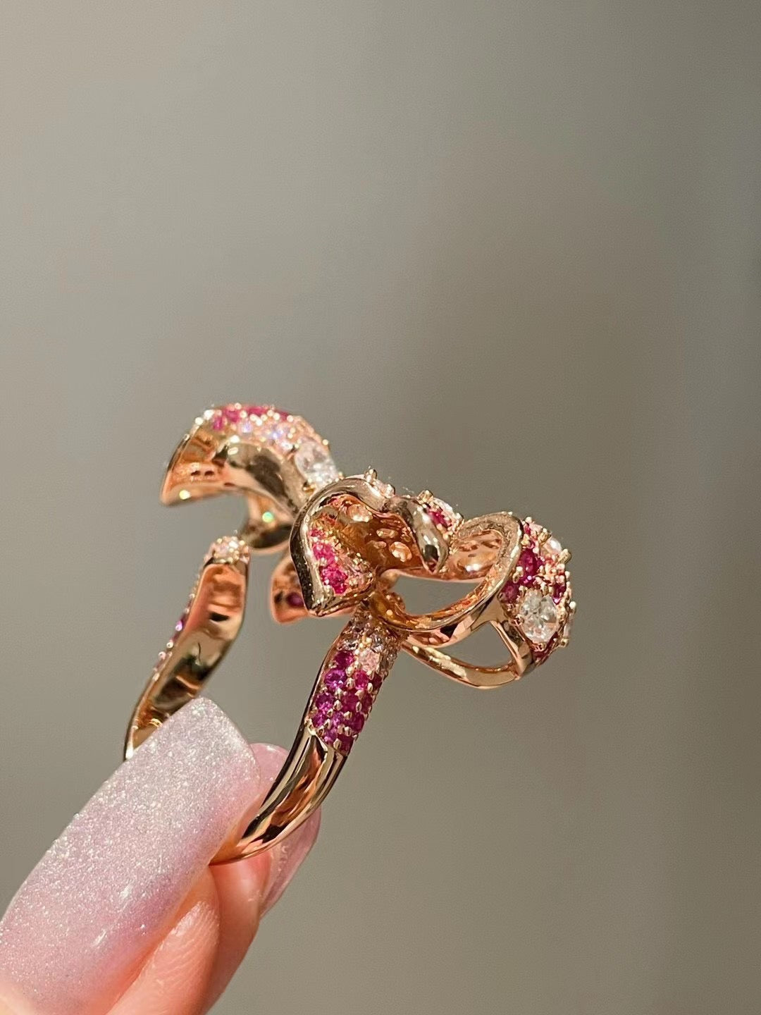Velira Pink Bow Ring
