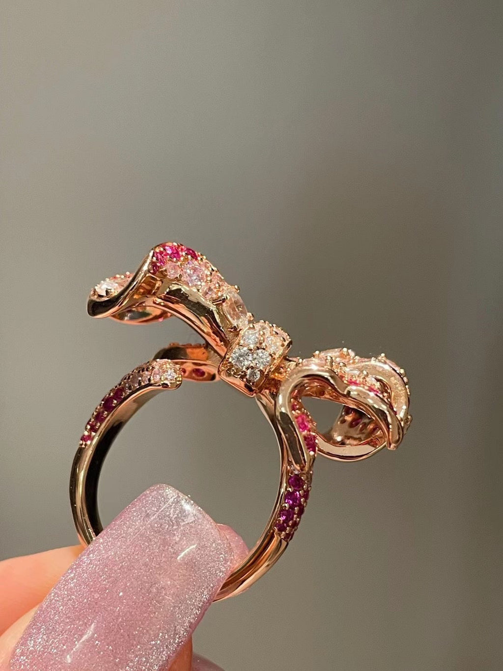 Velira Pink Bow Ring