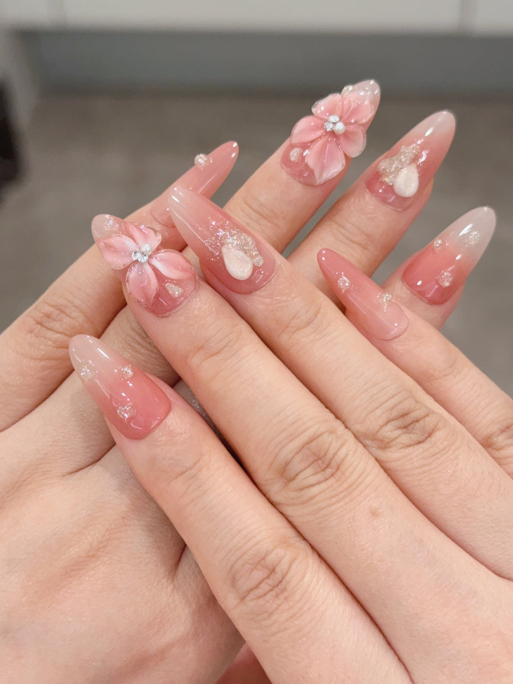 Velira Baby Pink Sakura Nails