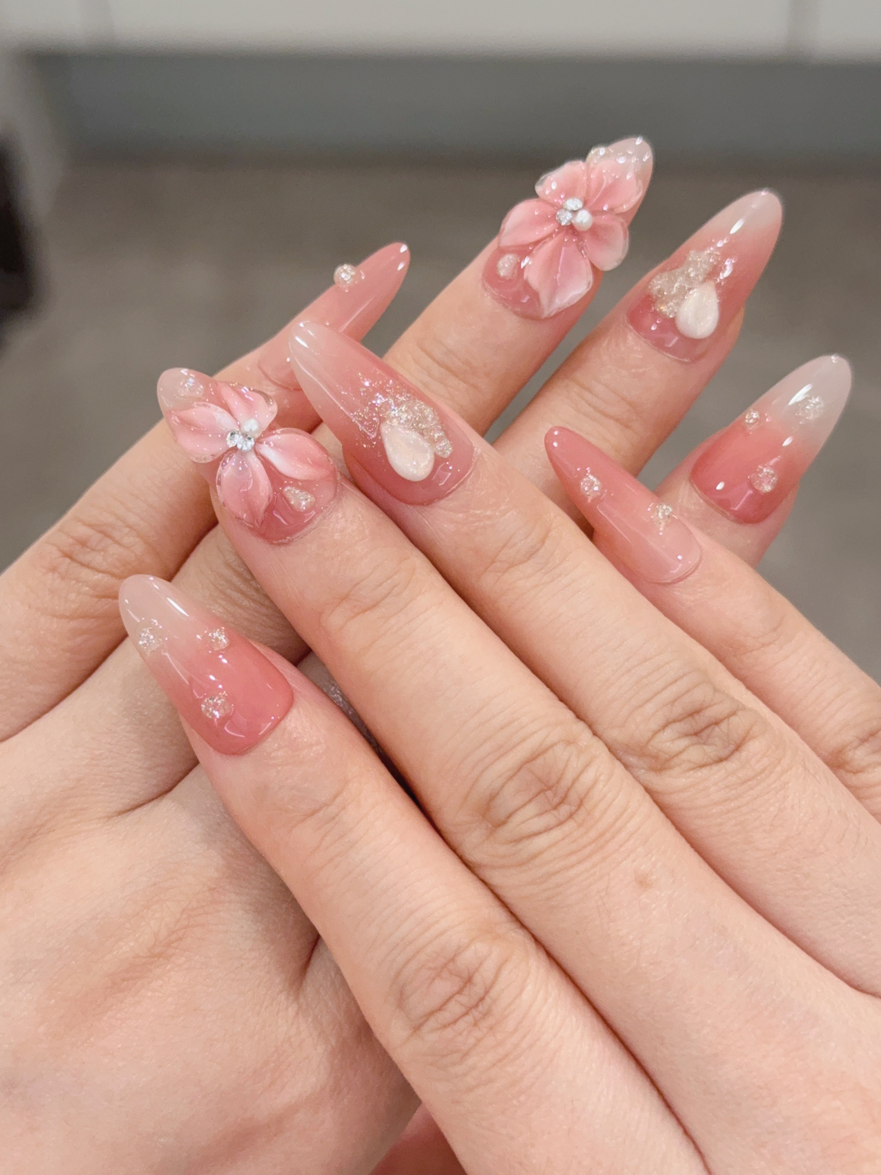 Velira Baby Pink Sakura Nails