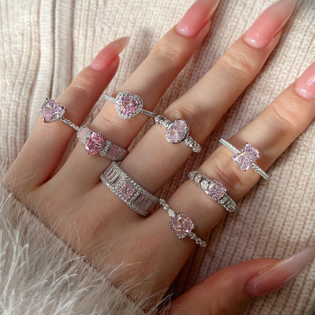 Velira Pink Silver Ring Collection