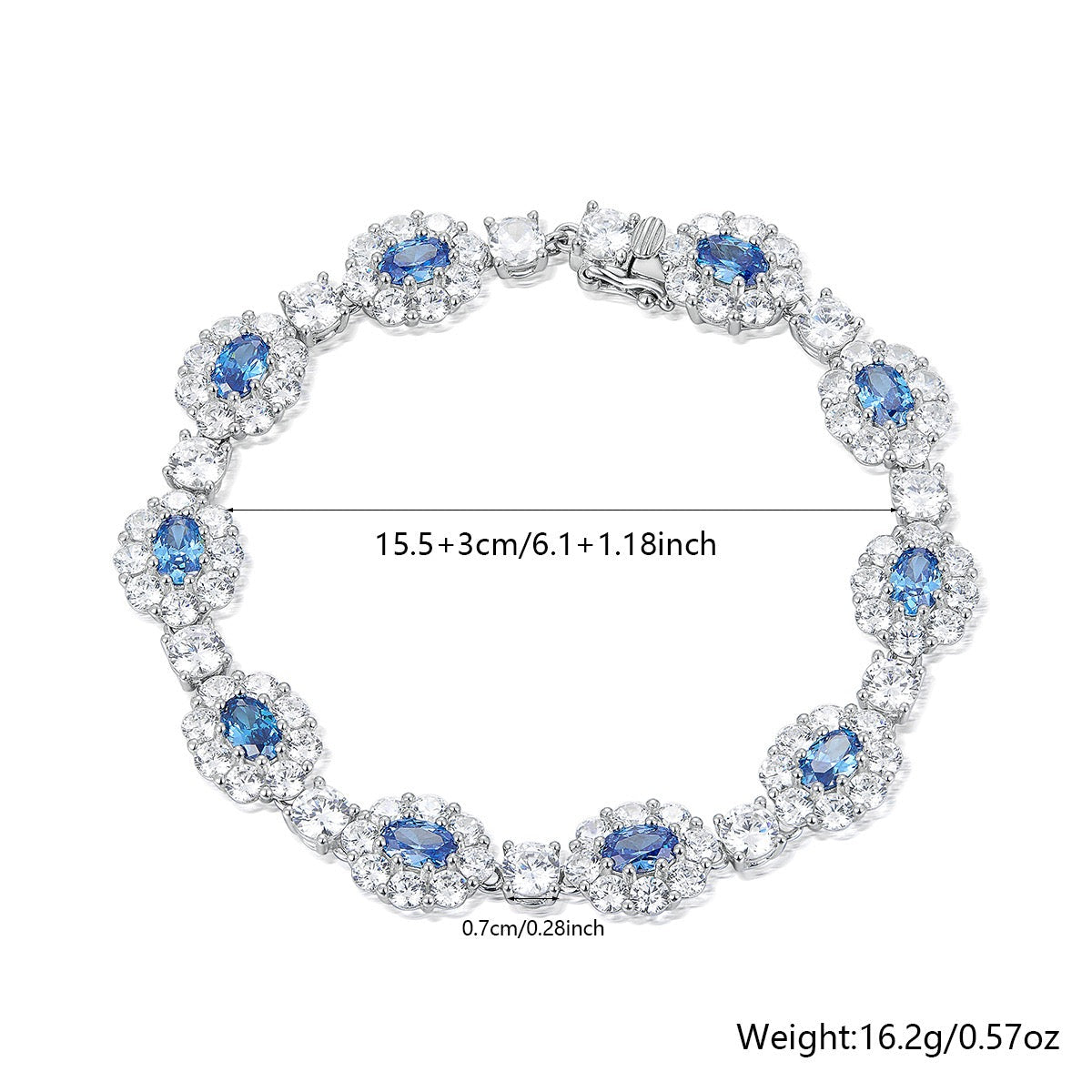 Velira Ice Blue Flower Bracelet