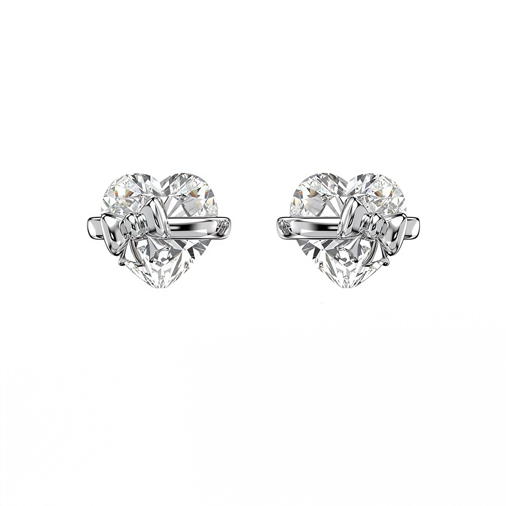 Velira Bow Heart Silver Ring