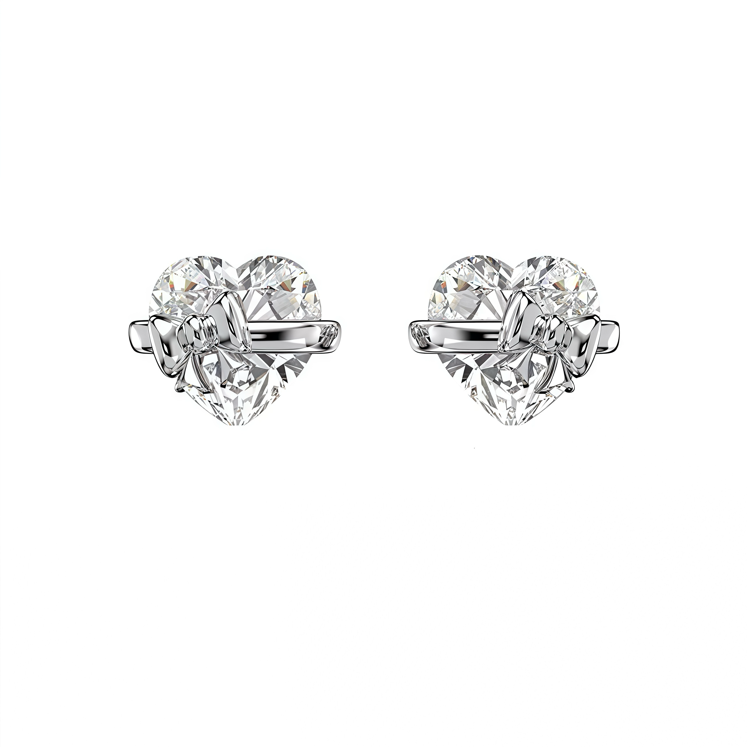 Velira Bow Heart Silver Ring