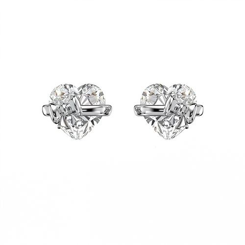 Velira Bow Heart Silver Ring