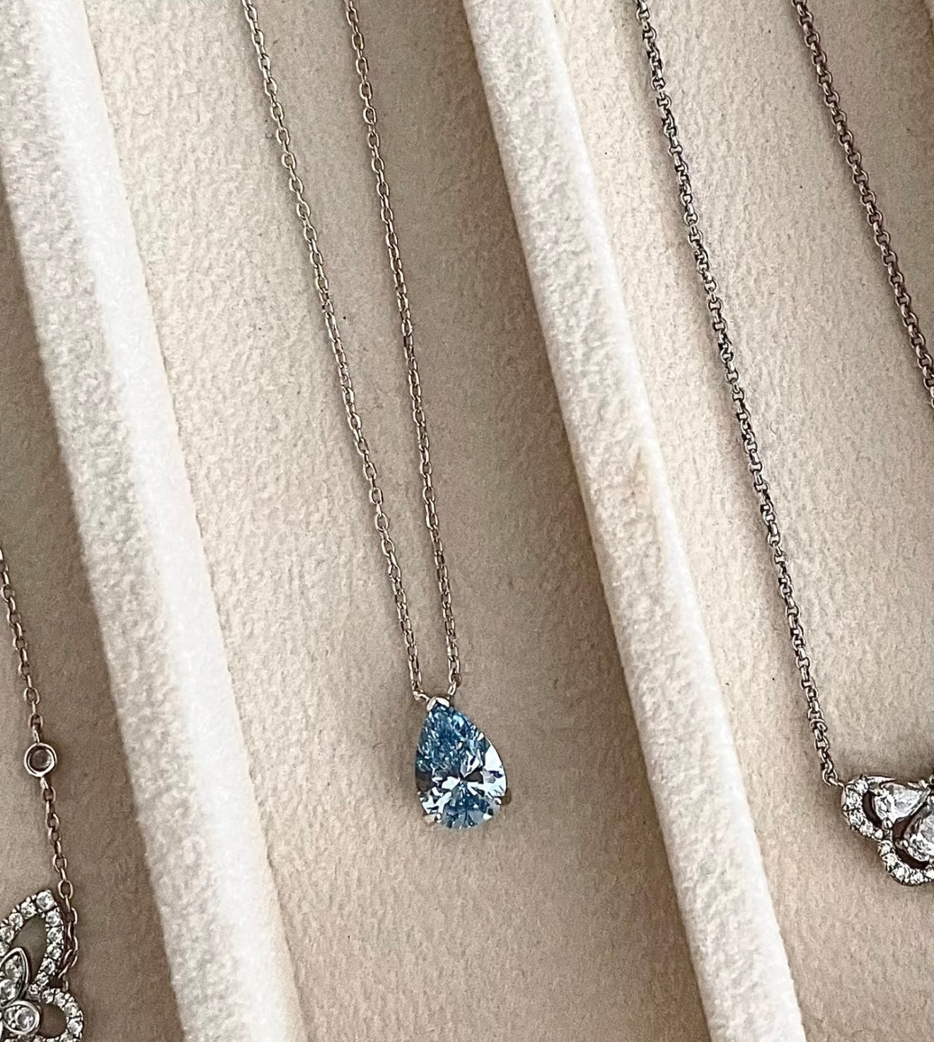 Velira Ice Blue D Teardrop Necklace