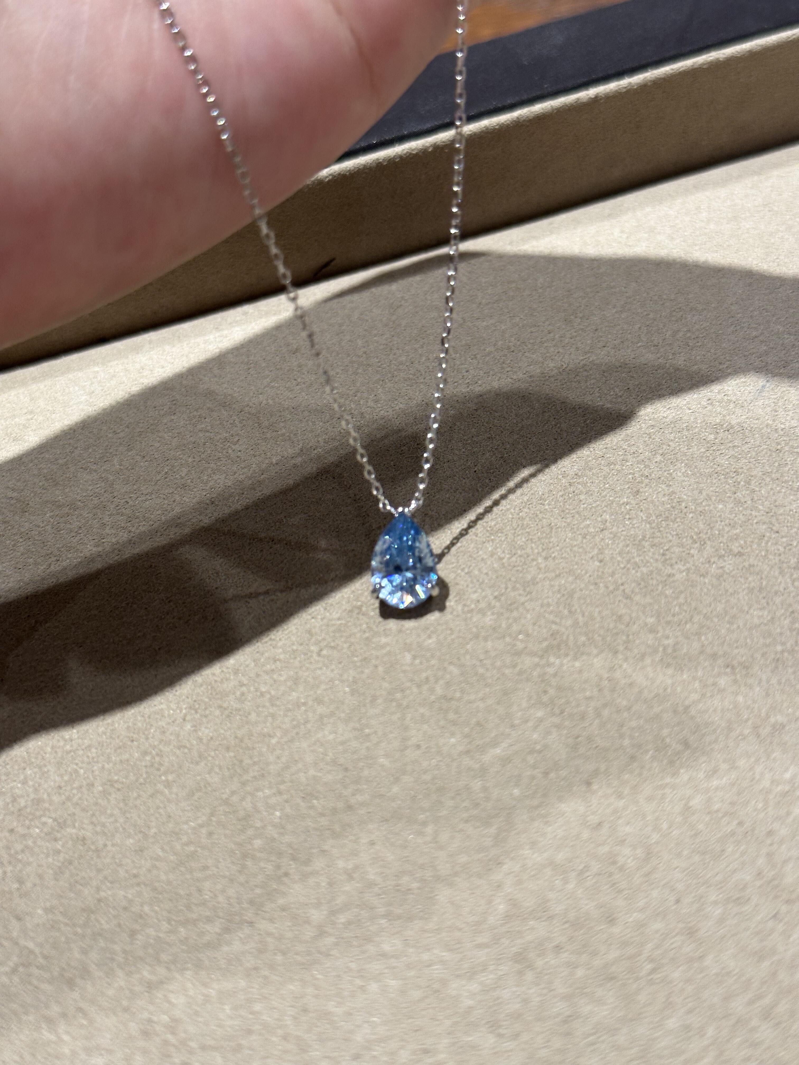 Velira Ice Blue D Teardrop Necklace