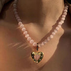 Velira Opal heart pentagram gemstone necklace