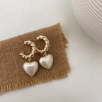 Velira Heart-shaped Pearl Pendant Drop Earrings