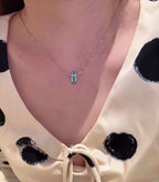 Velira Emerald Cut Blue D Necklace