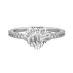 Velira Bow Heart Silver Ring