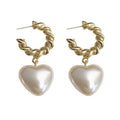 Velira Heart-shaped Pearl Pendant Drop Earrings