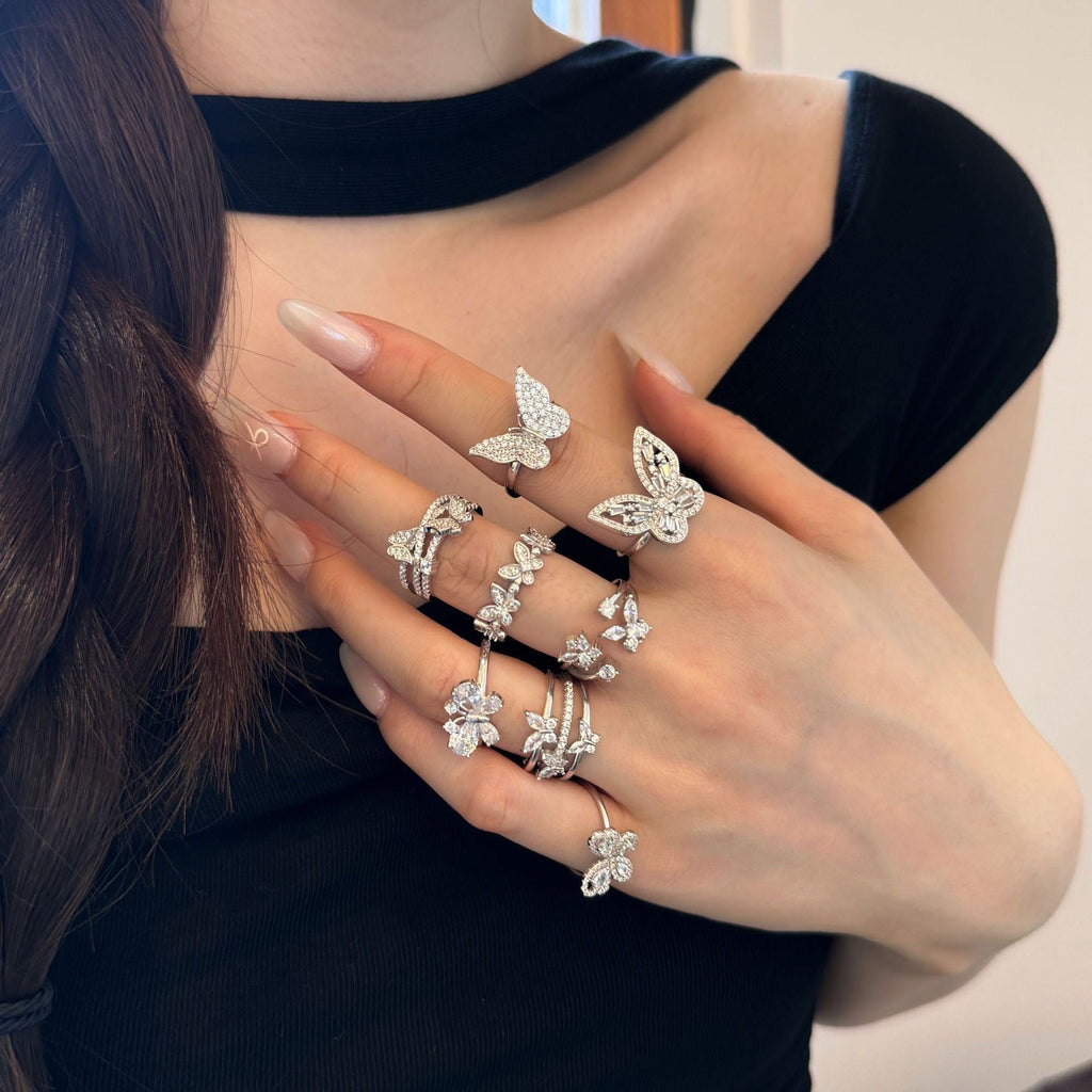 Velira Butterfly Silver Ring Collection