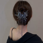 Velira Dark Butterfly Tassel hairpin